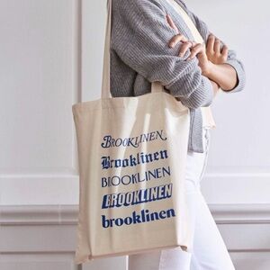Brooklinen Tote Bag. Cream w/Navy Imprint. NWOT